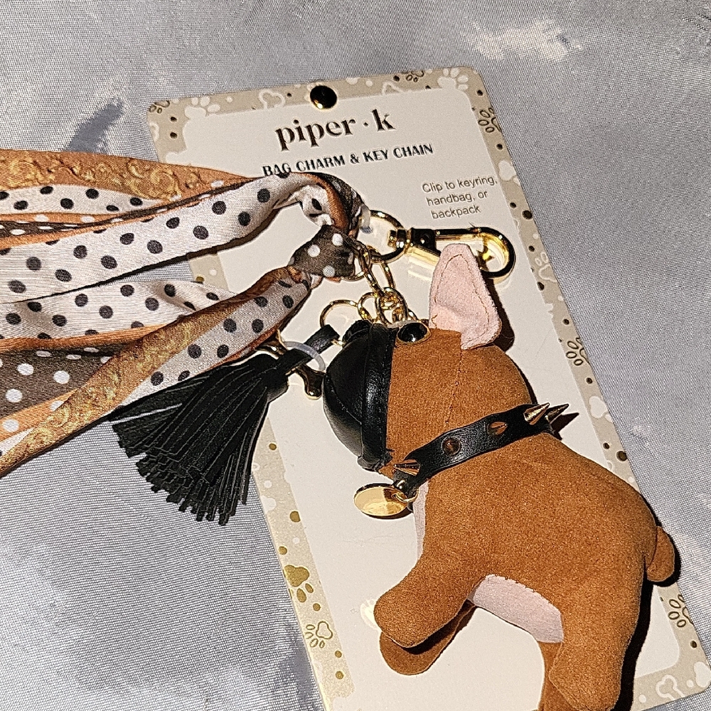 Piper K Dog Keychain with Tassels